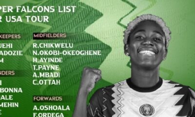 NFF Releases Names Of Super Falcons Players For US Tour