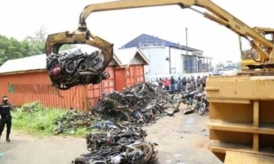 Lagos Govt Crushes 482 Impounded Motorcycles Agnesisika blog