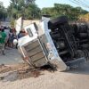 At least 54 US-bound migrants died when the container truck they were in crashed in Mexico - with one official blaming the speed of the vehicle and the weight of its human cargo for the tragedy. Dozens of bodies arranged in rows covered in white sheets were photographed laid across a roadway in the southern Mexican state of Chiapas On Thursday. At least 54 further people were wounded, 21 seriously, in the horror smash. The deceased were believed to be Central American migrants, some from Guatemala and Honduras. As many as 200 migrants were packed in a cargo truck used to transport perishable goods that rolled over and crashed into a pedestrian bridge over a highway, causing dozens of deaths and serious injuries. The trailer broke open and spilled out migrants when the truck crashed on a sharp curve outside the city of Tuxtla Gutierrez in the state of Chiapas, according to video footage of the aftermath and civil protection authorities. It is one of the worst accidents to befall migrants risking their lives to reach the United States since the 2010 massacre of 72 migrants by the Zetas drug cartel in the northern Mexican state of Tamaulipas. 'It took a bend, and because of the weight of us people inside, we all went with it,' said a shocked-looking Guatemalan man sitting at the scene in footage broadcast on social media. 'The trailer couldn't handle the weight of people.' Agnesisika blog