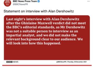 BBC Tenders An Apology For Interviewing Dershowitz After Maxwell Verdict Agnesisika blog