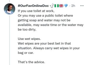 Nigerian Doctor Warns Against Using Tissue Paper As It Can Hurt The Anus, Gives Better Alternatives
