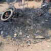 Angry Mob Sets Ablaze Two Suspected Money Ritualists In Front Of A Police Station