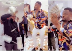 Zubby Michael Makes money rain at Emoneyy  birthday