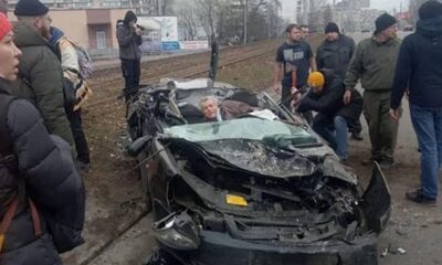 A Russian Tank Ran Over Ukrainian Car With A Civilian Inside (Terrifying Footage)