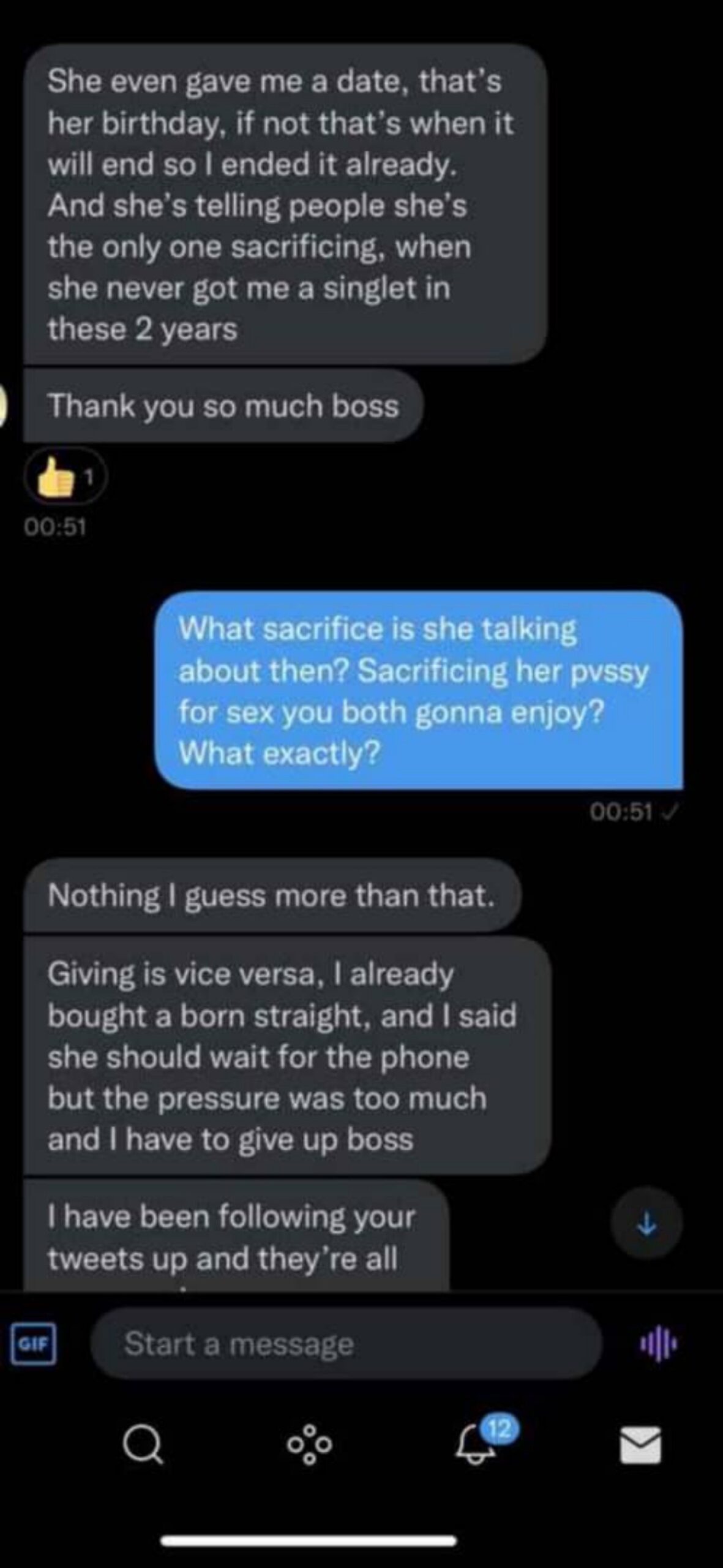 How A Relationship Ended As Lady Insist Boyfriend Must Get Her iPhone 11 On Birthday (See chats)