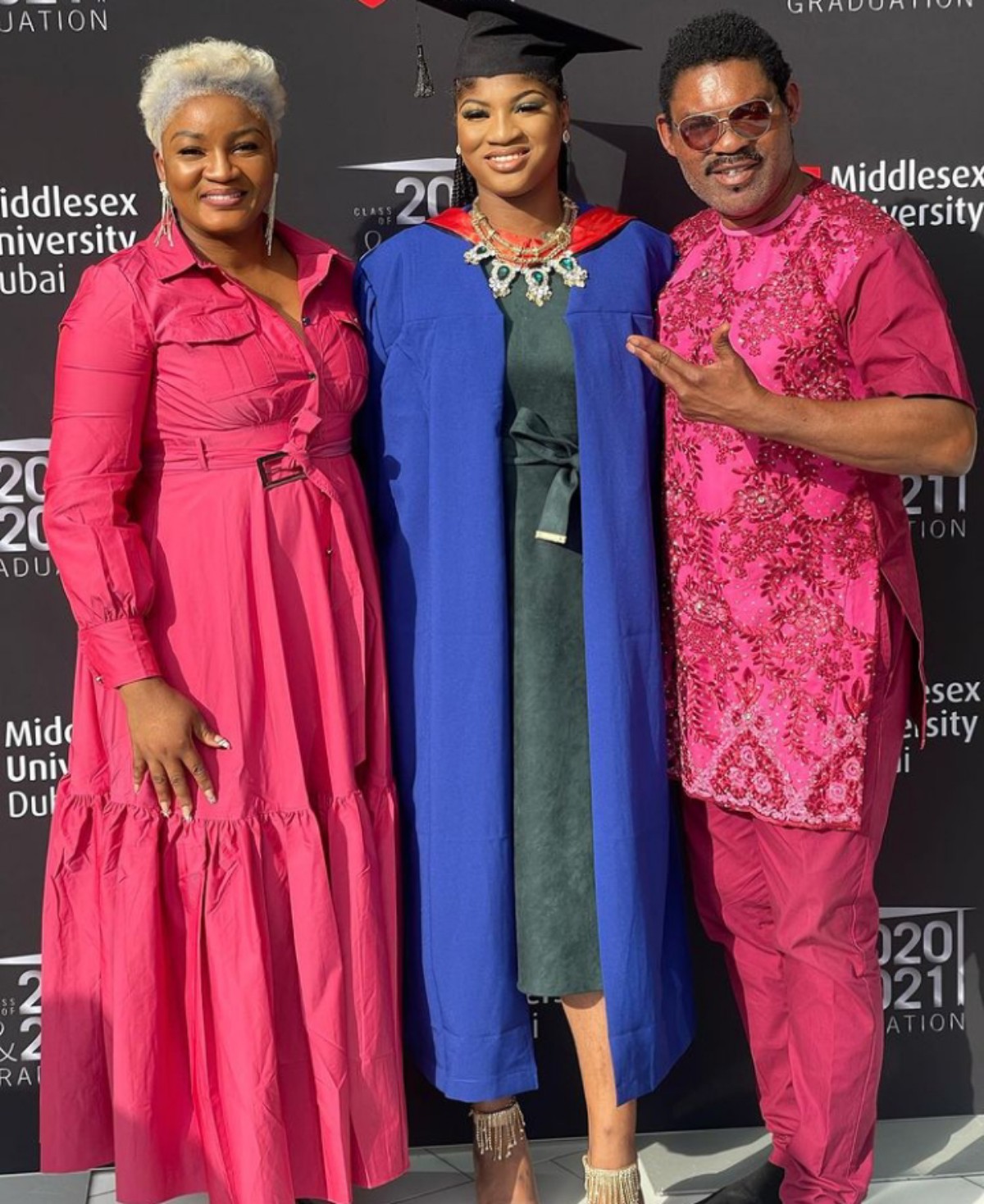 Omotola Jalade Overjoyed As She Celebrates Husband’s Birthday, Marriage Anniversary And Daughter’s Graduation On Same Day 