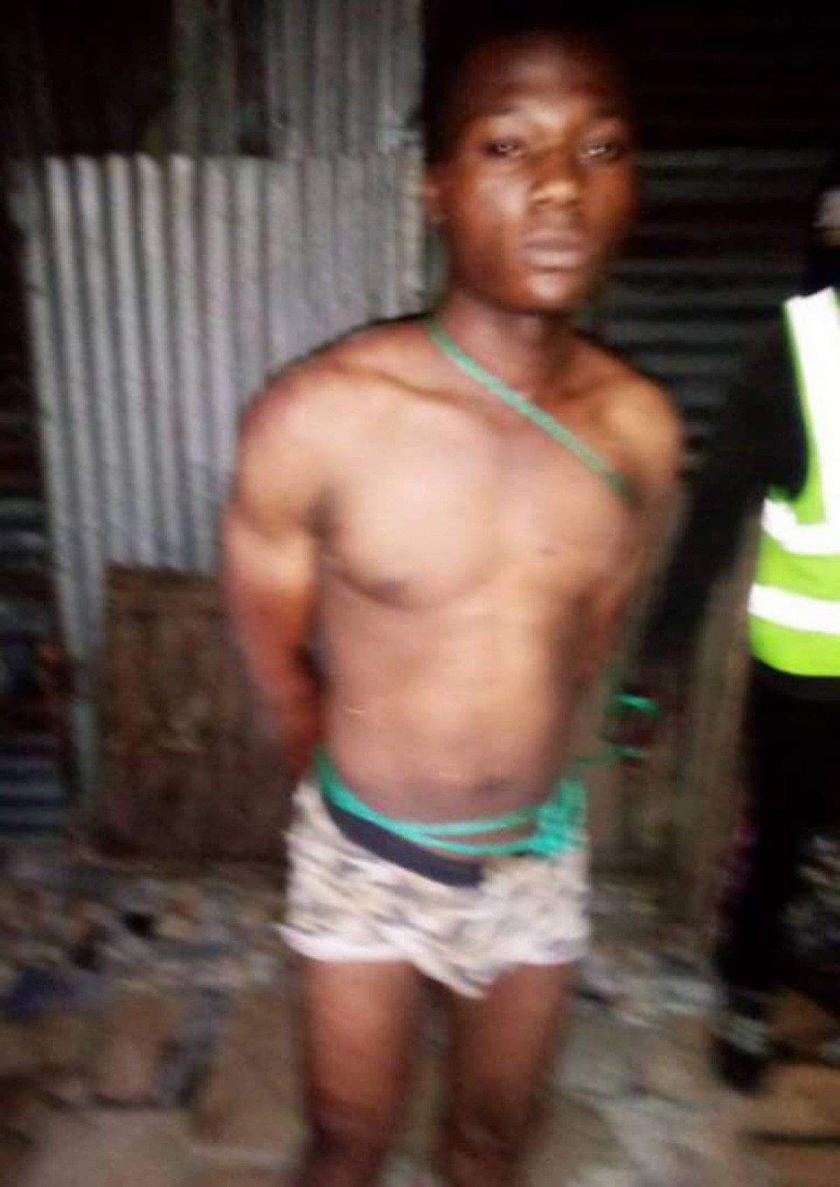 Young Man Caught On Underwear While Stealing Clothes In Local Community.