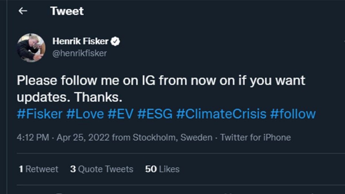Elon Musk Rival Henrik Fisker Quits Twitter For Instagram