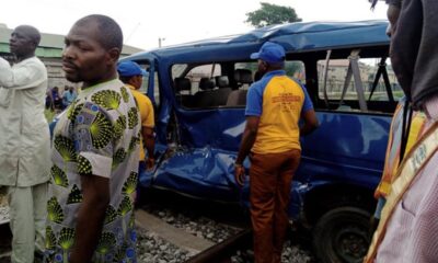 Two Persons Injured As Bus Driver Bashes Into Train (Photos)