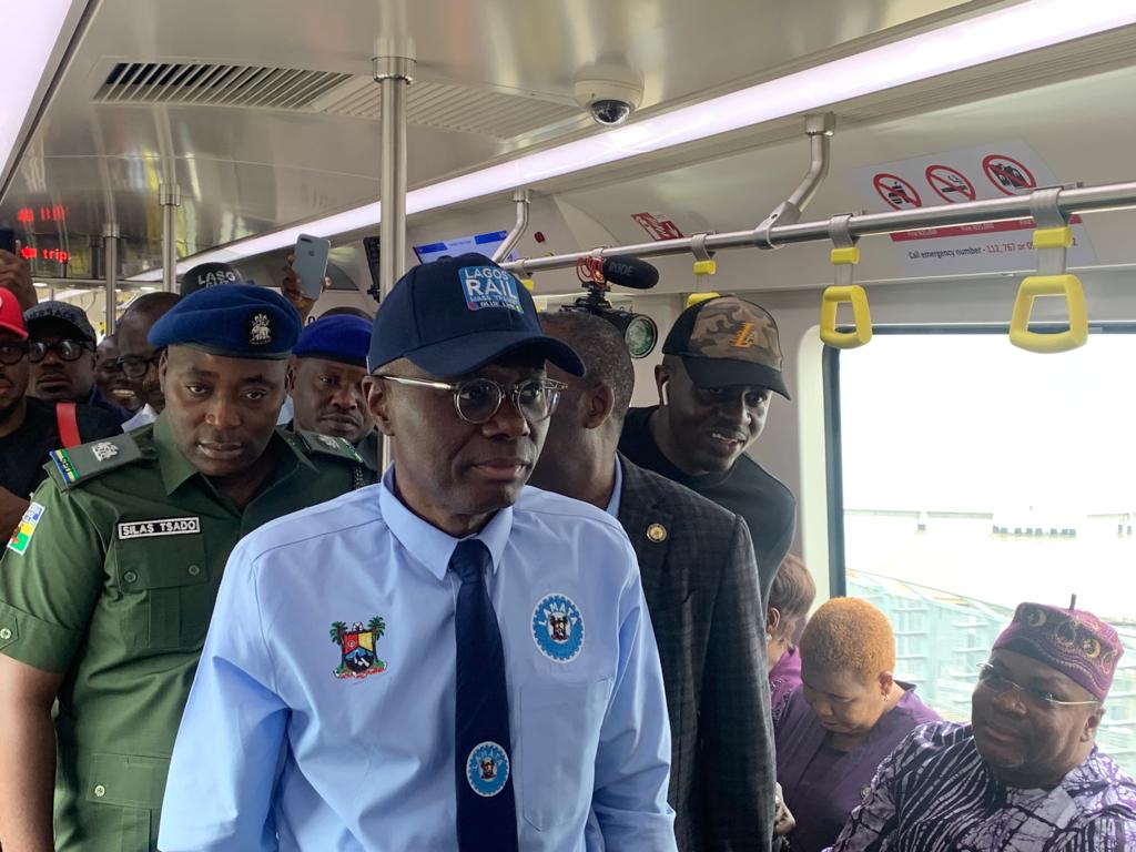 Sanwo-Olu Takes First Blue Rail Ride