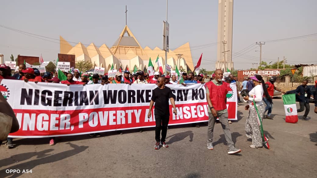 NLC begins protest in Abuja